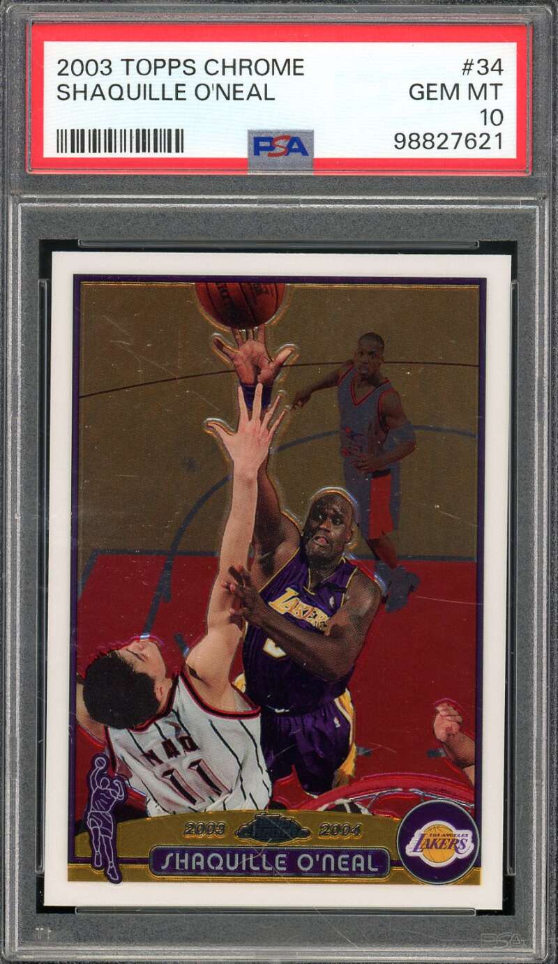 Shaquille O'Neal Card 2003-04 Topps Chrome #34 PSA 10 Image 1