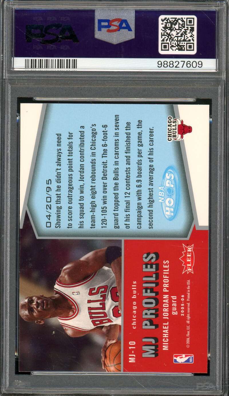 Michael Jordan Card 2005-06 Hoops #MJ-10 PSA 9 Image 2