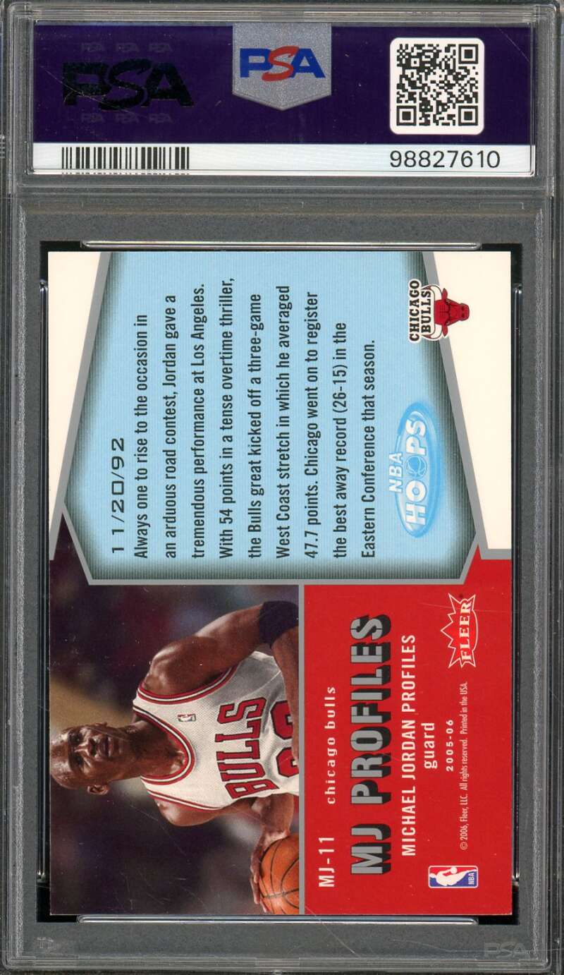 Michael Jordan Card 2005-06 Hoops #MJ-11 PSA 9 Image 2