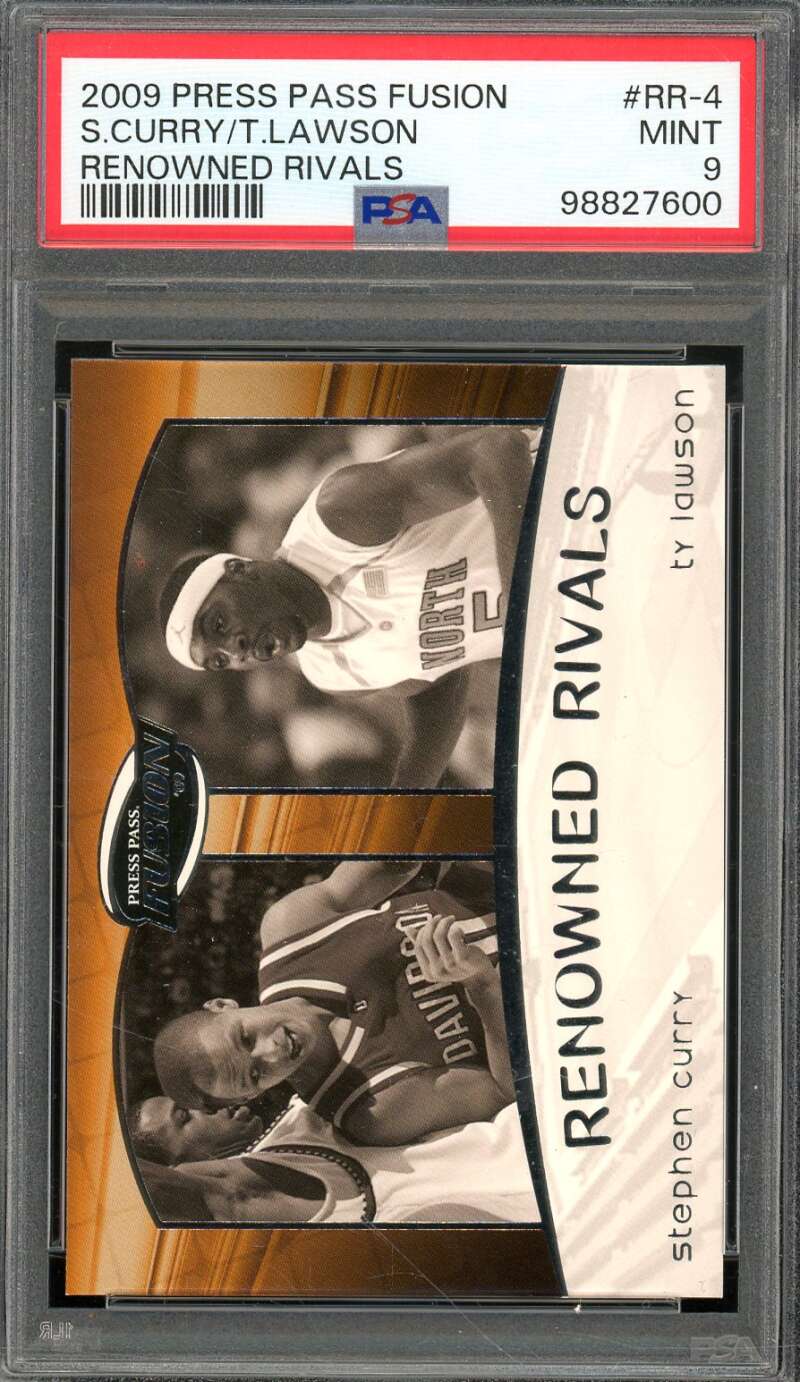 Stephen Curry Rookie 2009-10 Press Pass Fusion Renowned Rivals (pop 11) #4 PSA 9 Image 1