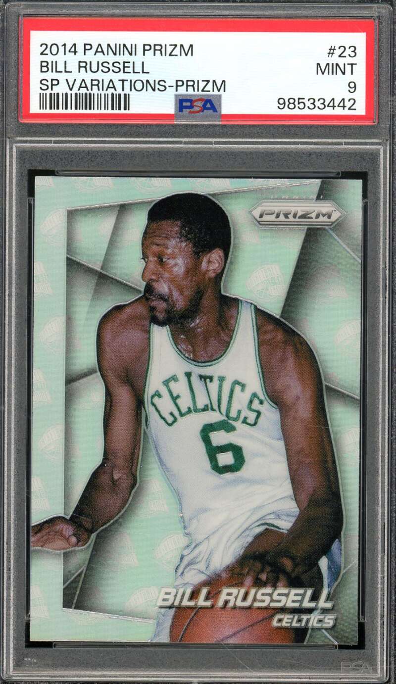 Bill Russell Card 2014-15 Panini Prizm SP Variations-Prizm #23 PSA 9 Image 1