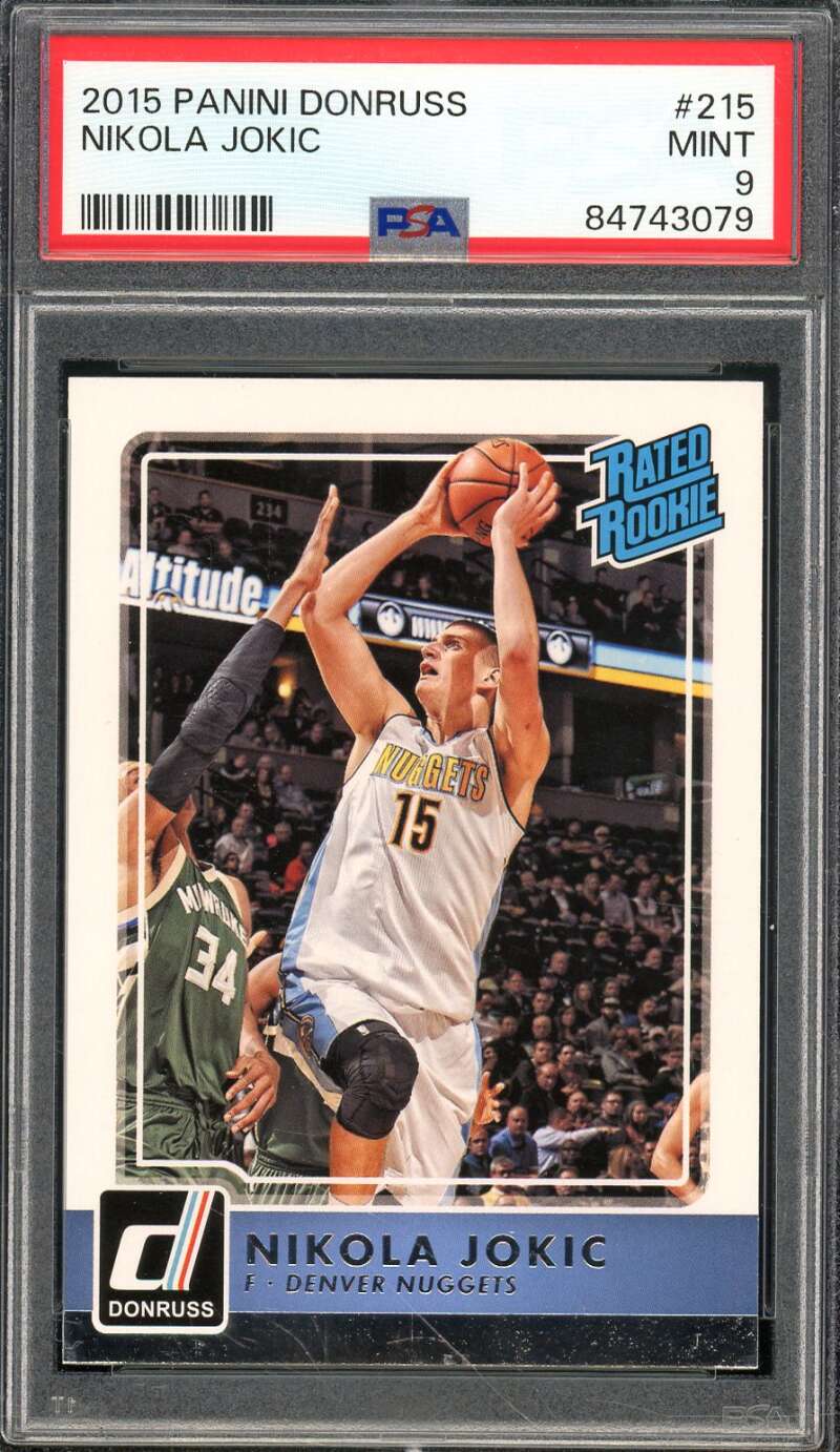 Nikola Jokic Rookie Card 2015-16 Panini Donruss #215 PSA 9 Image 1