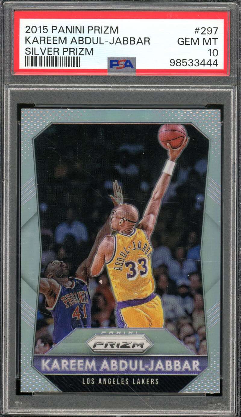 Kareem Abdul-Jabbar Card 2015-16 Panini Prizm #297 PSA 10 Image 1