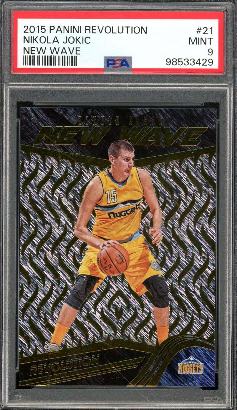 Nikola Jokic Rookie Card 2015-16 Panini Revolution New Wave #21 PSA 9 Image 1