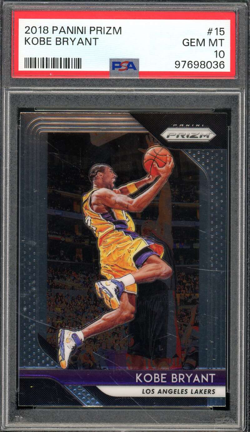 Kobe Bryant Card 2018-19 Panini Prizm #15 PSA 10 Image 1