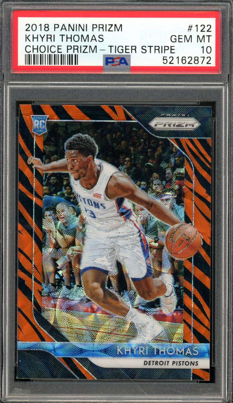 Khyri Thomas Rookie 2018-19 Prizm Choice Prizm Tiger Stripe (pop 3) #122 PSA 10 Image 1