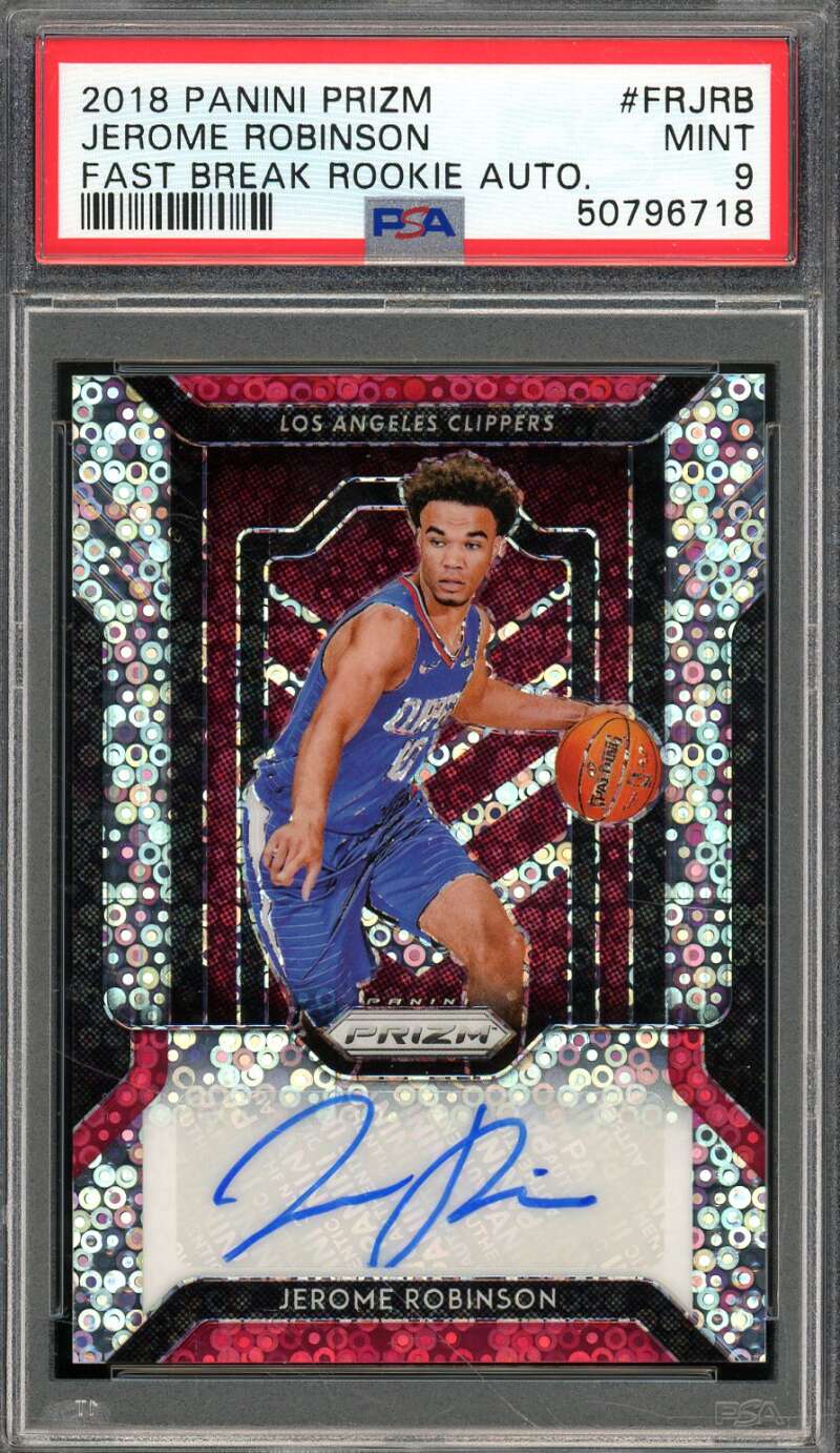 Jerome Robinson Rookie 2018-19 Panini Prizm Fast Break Rookie Auto #FRJRB PSA 9 Image 1