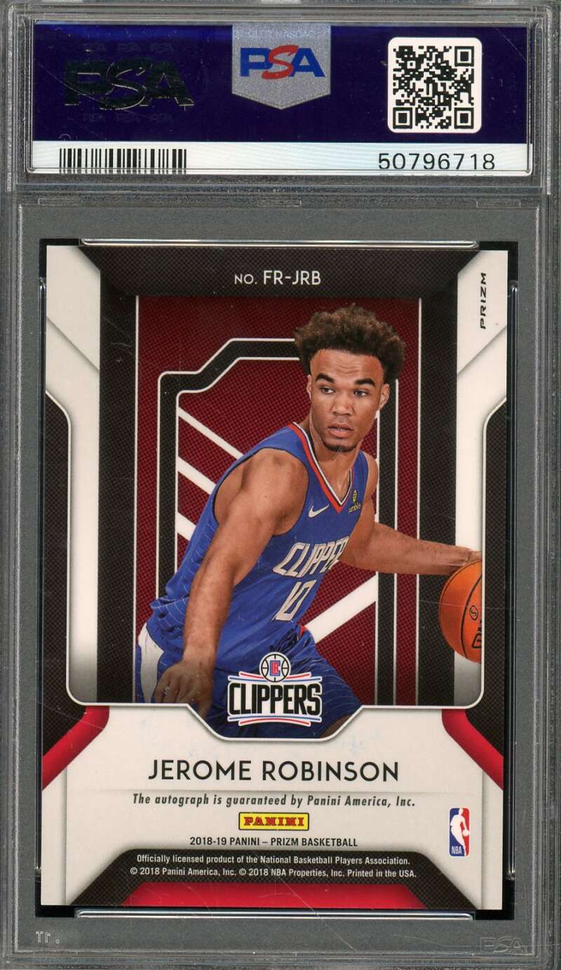 Jerome Robinson Rookie 2018-19 Panini Prizm Fast Break Rookie Auto #FRJRB PSA 9 Image 2