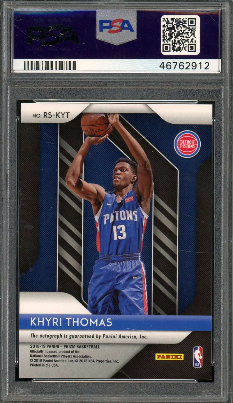 Khyri Thomas Rookie 2018-19 Panini Prizm Rookie Signatures (pop 4) #Rskyt PSA 10 Image 2