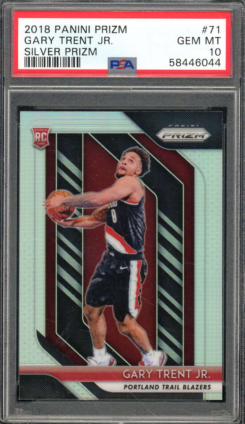 Gary Trent Jr. Rookie Card 2018-19 Panini Prizm Silver Prizm #71 PSA 10 Image 1