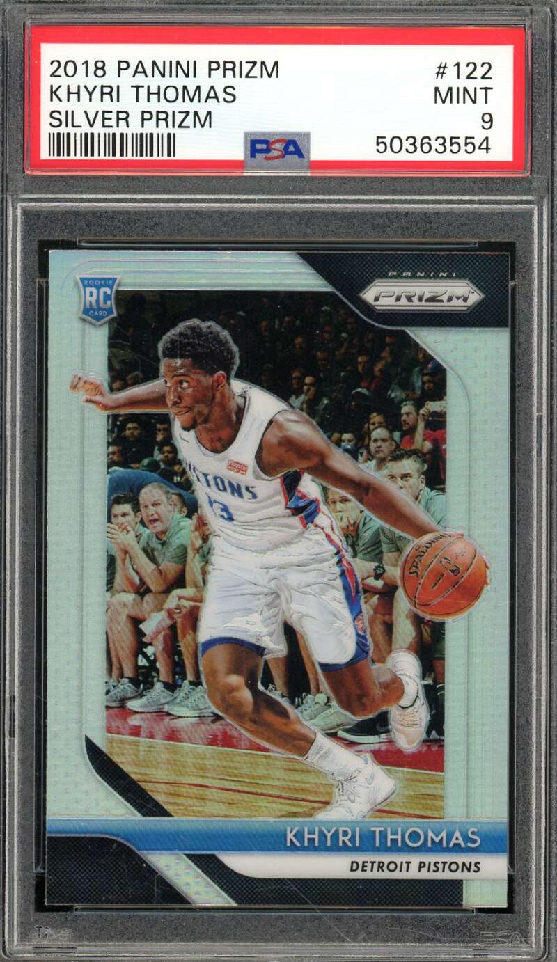 Khyri Thomas Rookie Card 2018-19 Panini Prizm Silver Prizm #122 PSA 9 Image 1