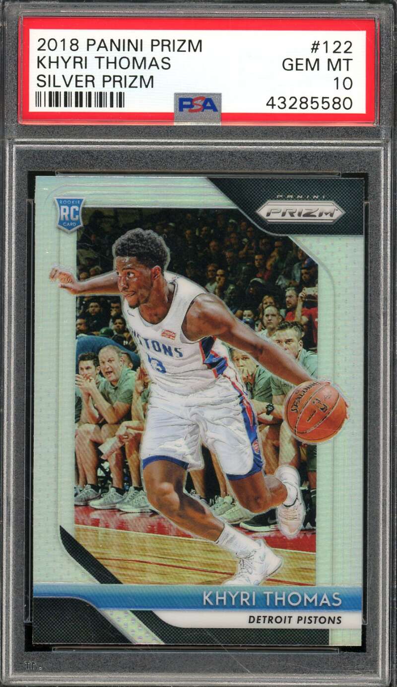 Khyri Thomas Card 2018-19 Panini Prizm Silver Prizm #122 PSA 10 Image 1