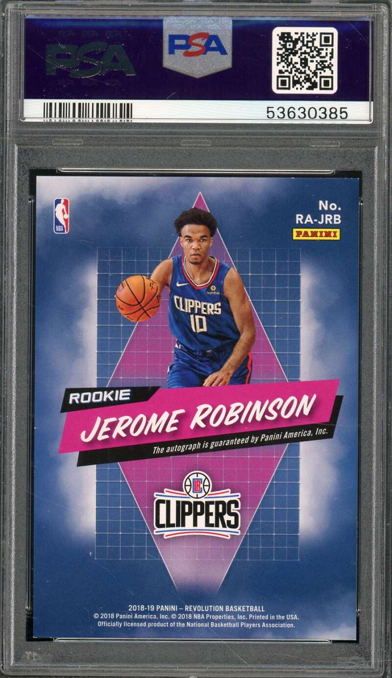 Jerome Robinson Rookie 2018-19 Panini Revolution Rookie Revolution #JRB PSA 9 Image 2