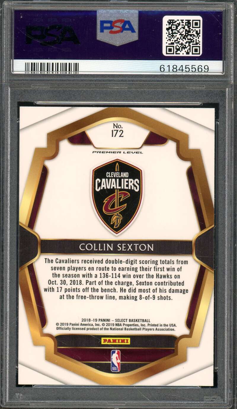 Collin Sexton Rookie Card 2018-19 Panini Select #172 PSA 10 Image 2