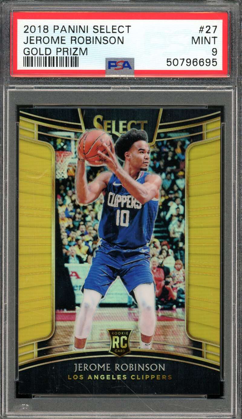 Jerome Robinson Rookie Card 2018-19 Panini Select Gold Prizm (5/10) #27 PSA 9 Image 1