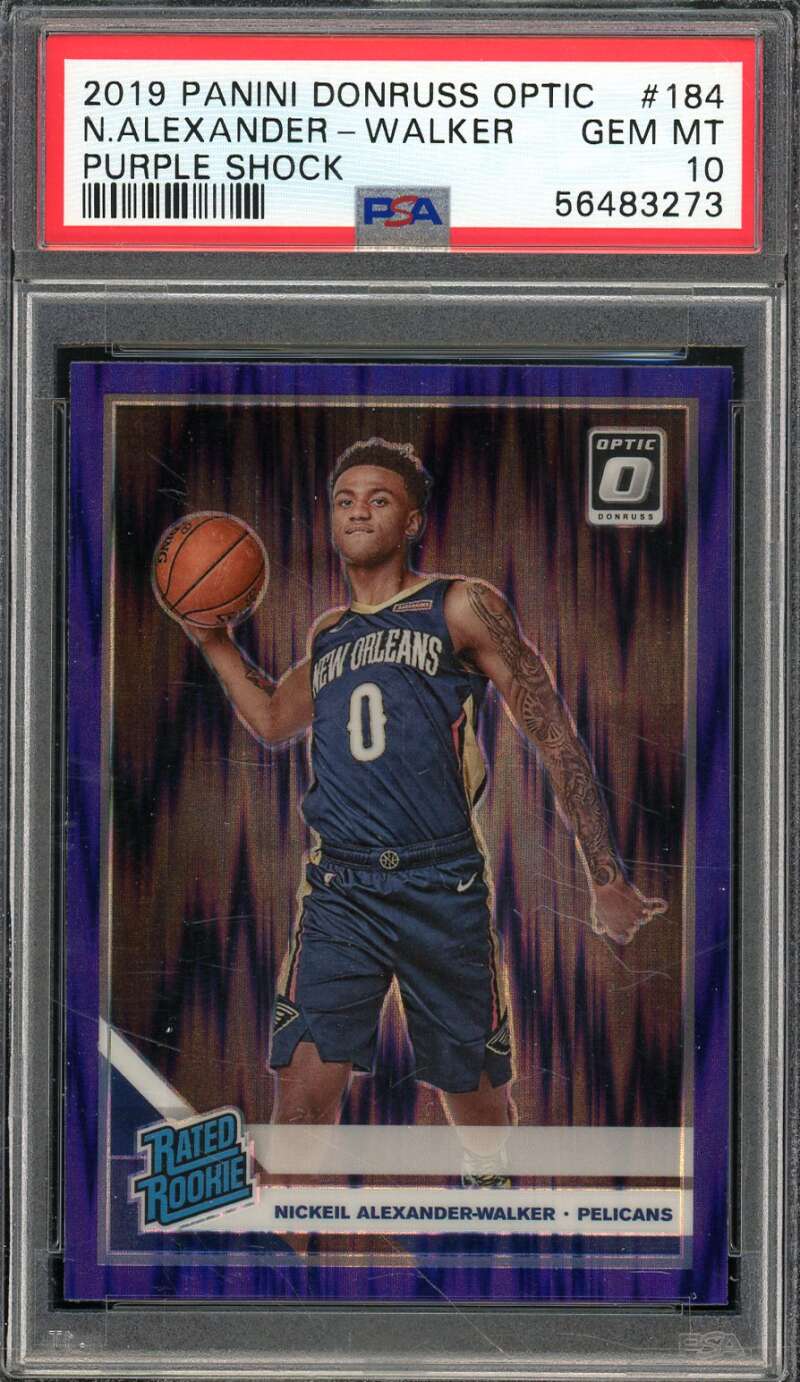 Nickeil Alexander-Walker Rookie 2019-20 Donruss Optic Purple Shock #184 PSA 10 Image 1