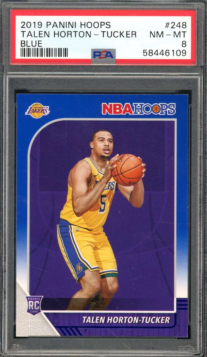 Talen Horton-Tucker Rookie Card 2019-20 Panini Hoops Blue #248 PSA 8 Image 1