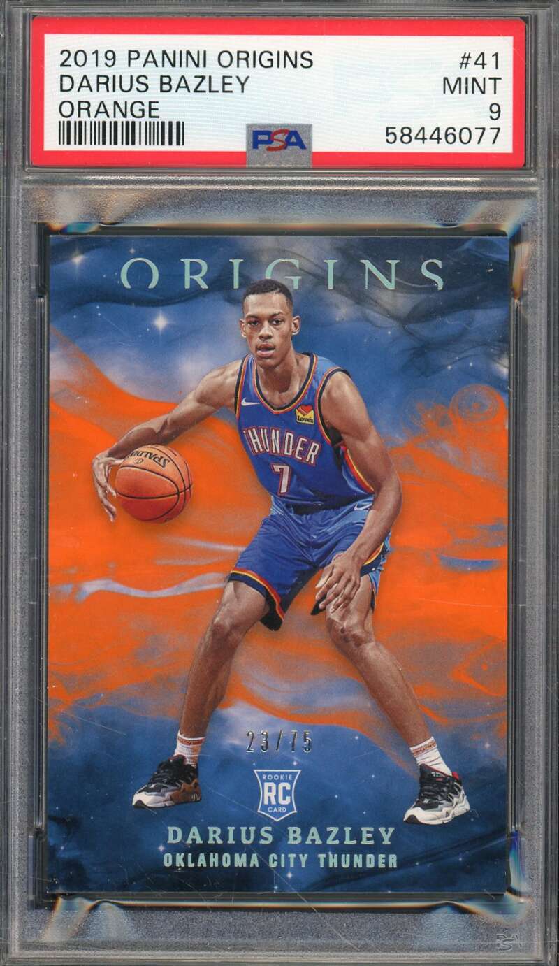 Darius Bazley Rookie Card 2019-20 Panini Origins Orange #41 PSA 9 Image 1