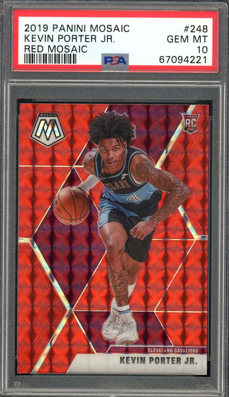 Kevin Porter Jr. Rookie Card 2019-20 Panini Mosaic Red Mosaic #248 PSA 10 Image 1