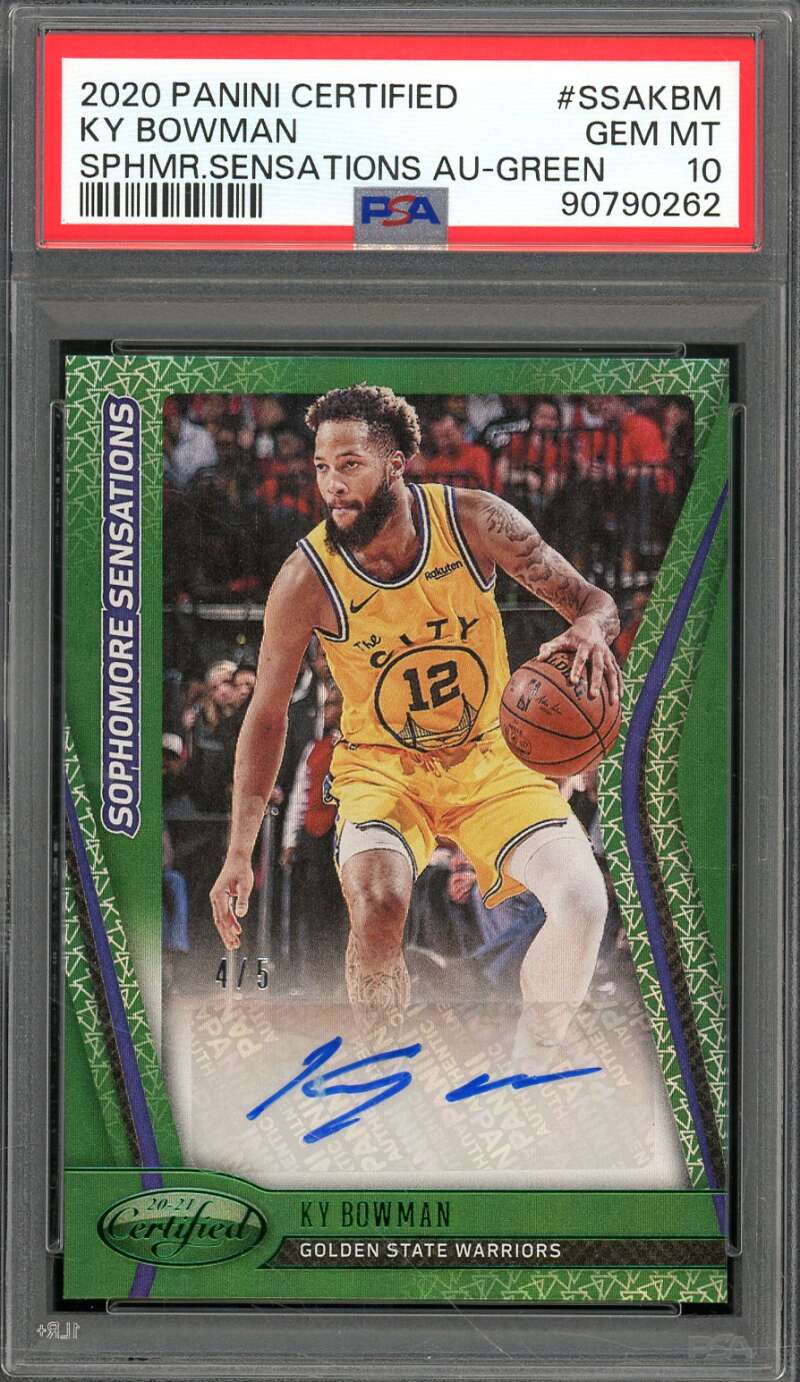 Ky Bowman Rookie 2020-21 Panini Certified Auto Green (#d 4/5) #SSAKBM PSA 10 Image 1