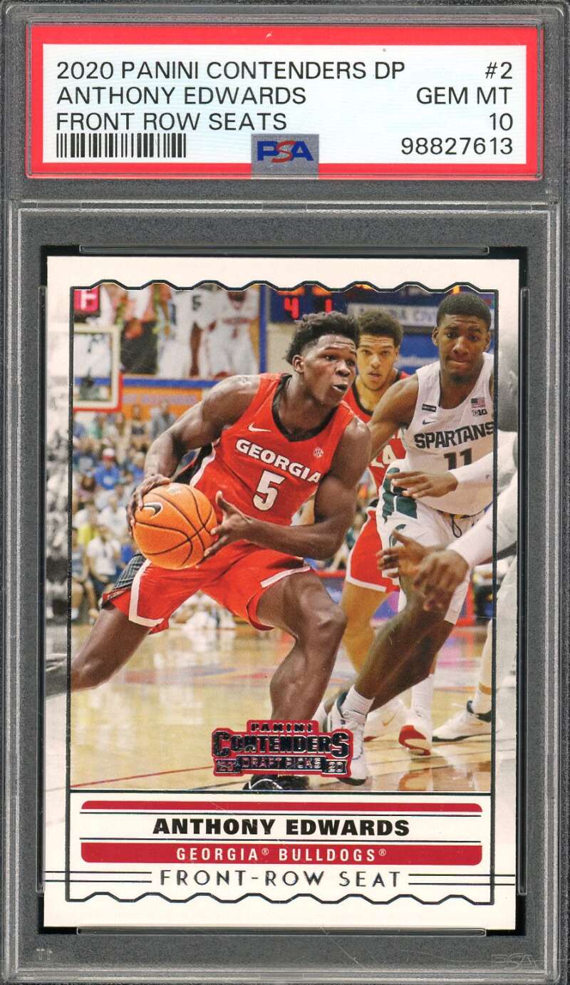 Anthony Edwards Rookie 2020-21 Panini Contenders DP Front-Row Seats #2 PSA 10 Image 1