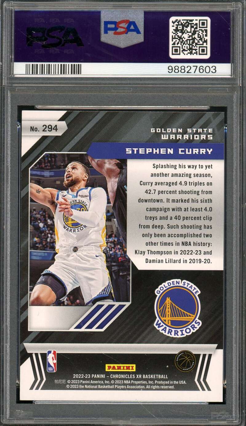 Stephen Curry Card 2022-23 Chronicles Pink (pop 3) #294 PSA 10 Image 2