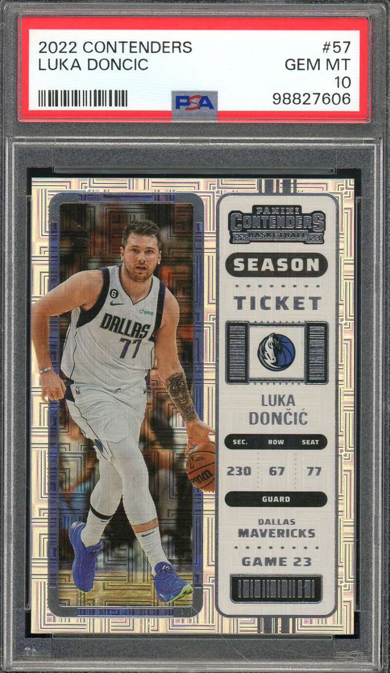 Luka Doncic Card 2022-23 Contenders (pop 12) #57 PSA 10 Image 1