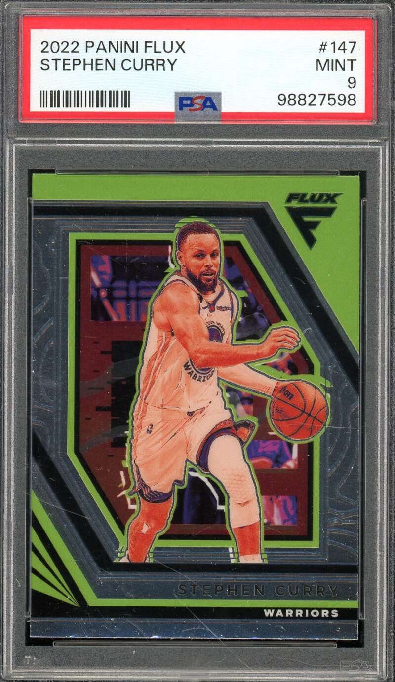 Stephen Curry Card 2022-23 Panini Flux (pop 4) #147 PSA 9 Image 1