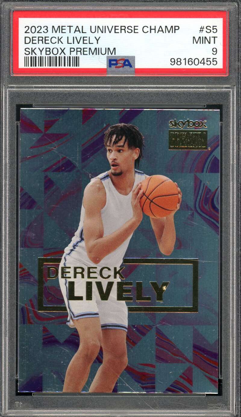 Dereck Lively Rookie 2023-24 Metal Universe Championship Skybox Premium #5 PSA 9 Image 1