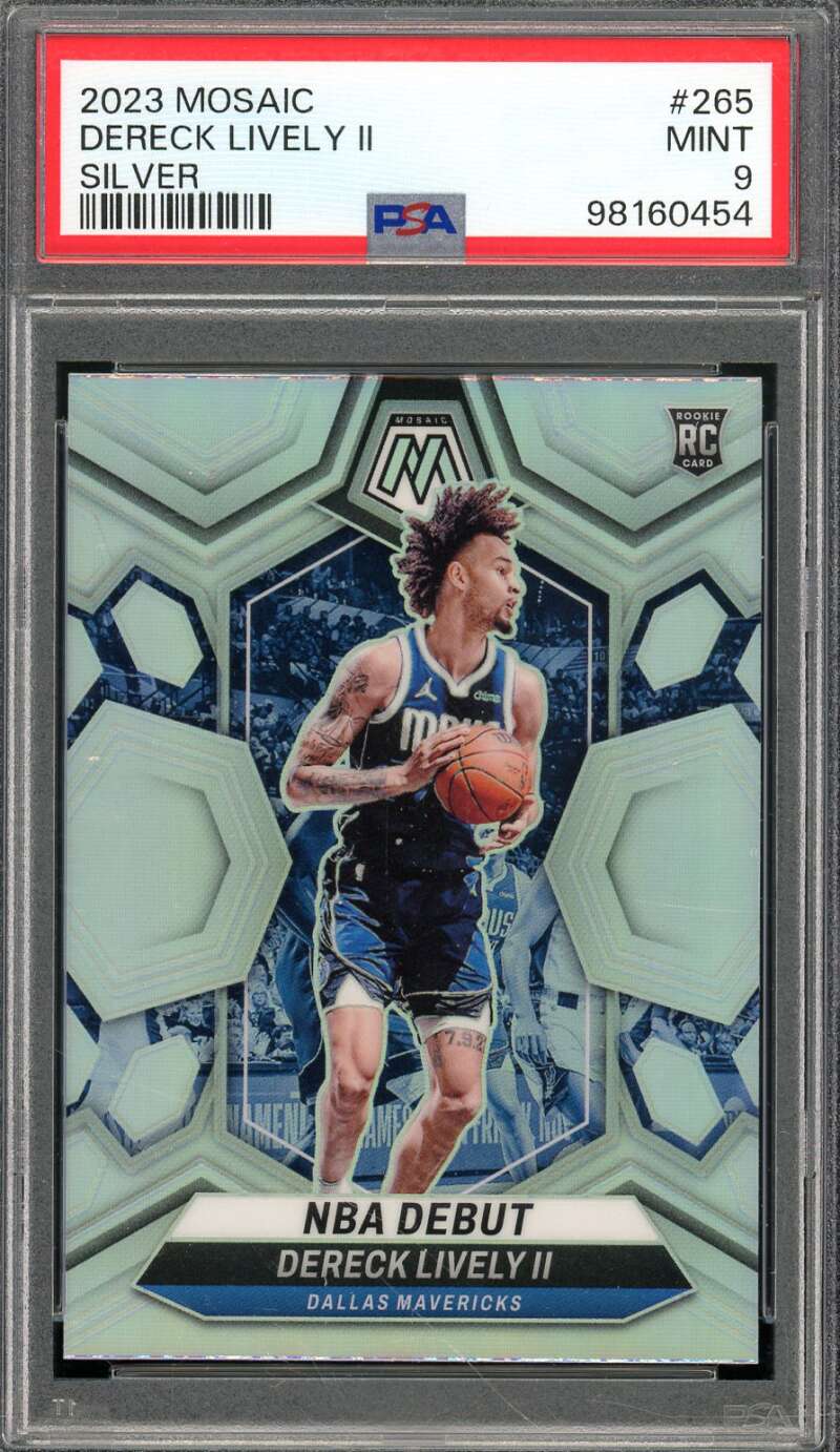 Dereck Lively II Rookie Card 2023-24 Mosaic Silver #265 PSA 9 Image 1