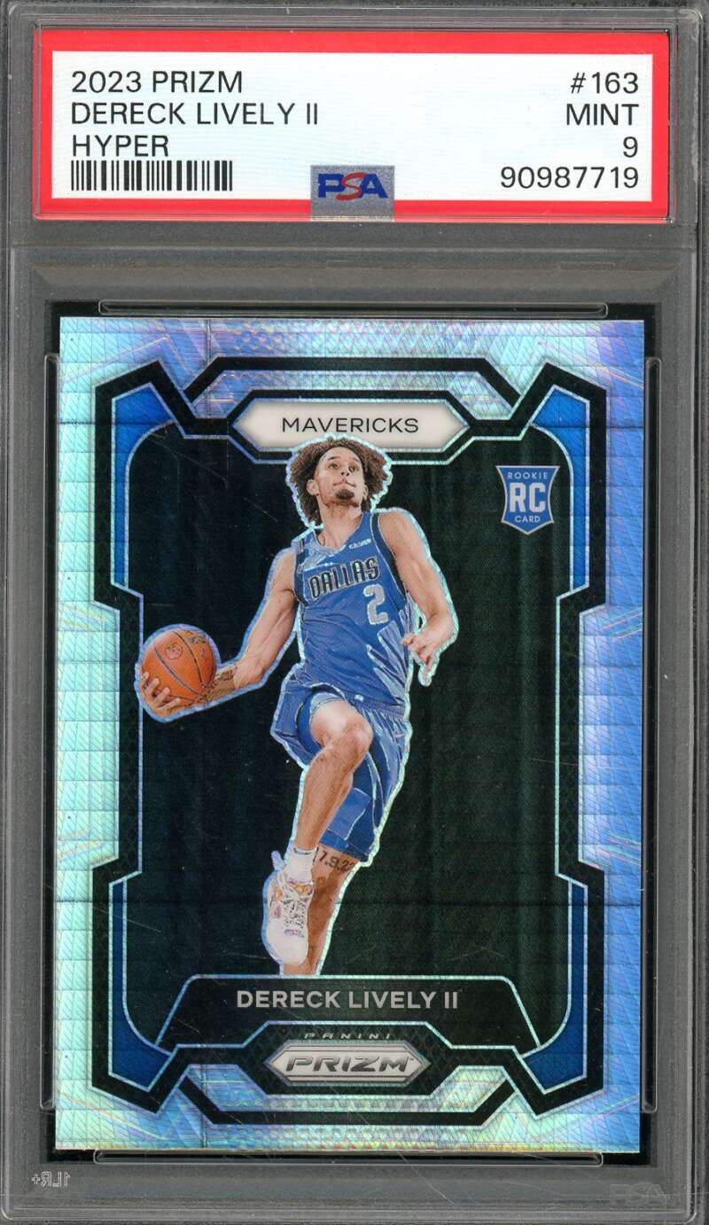 Dereck Lively II Rookie Card 2023-24 Prizm Hyper #163 PSA 9 Image 1