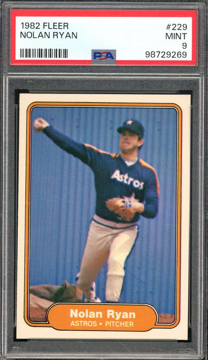 Nolan Ryan Card 1982 Fleer #229 PSA 9 Image 1