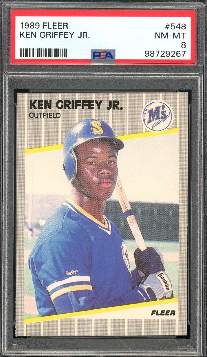 Ken Griffey Jr. Rookie Card 1989 Fleer #548 PSA 8 Image 1