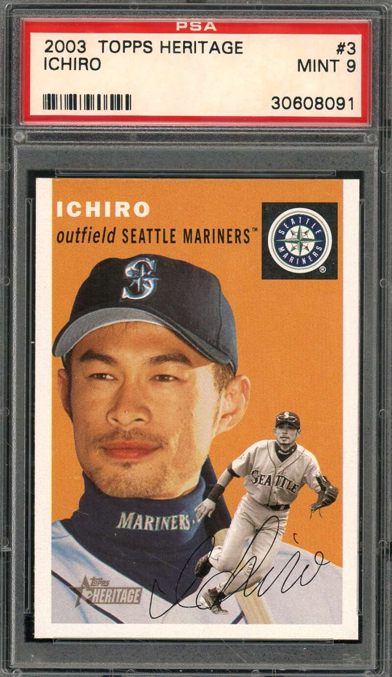 Ichiro Suzuki Card 2003 Topps Heritage #3 PSA 9 Image 1