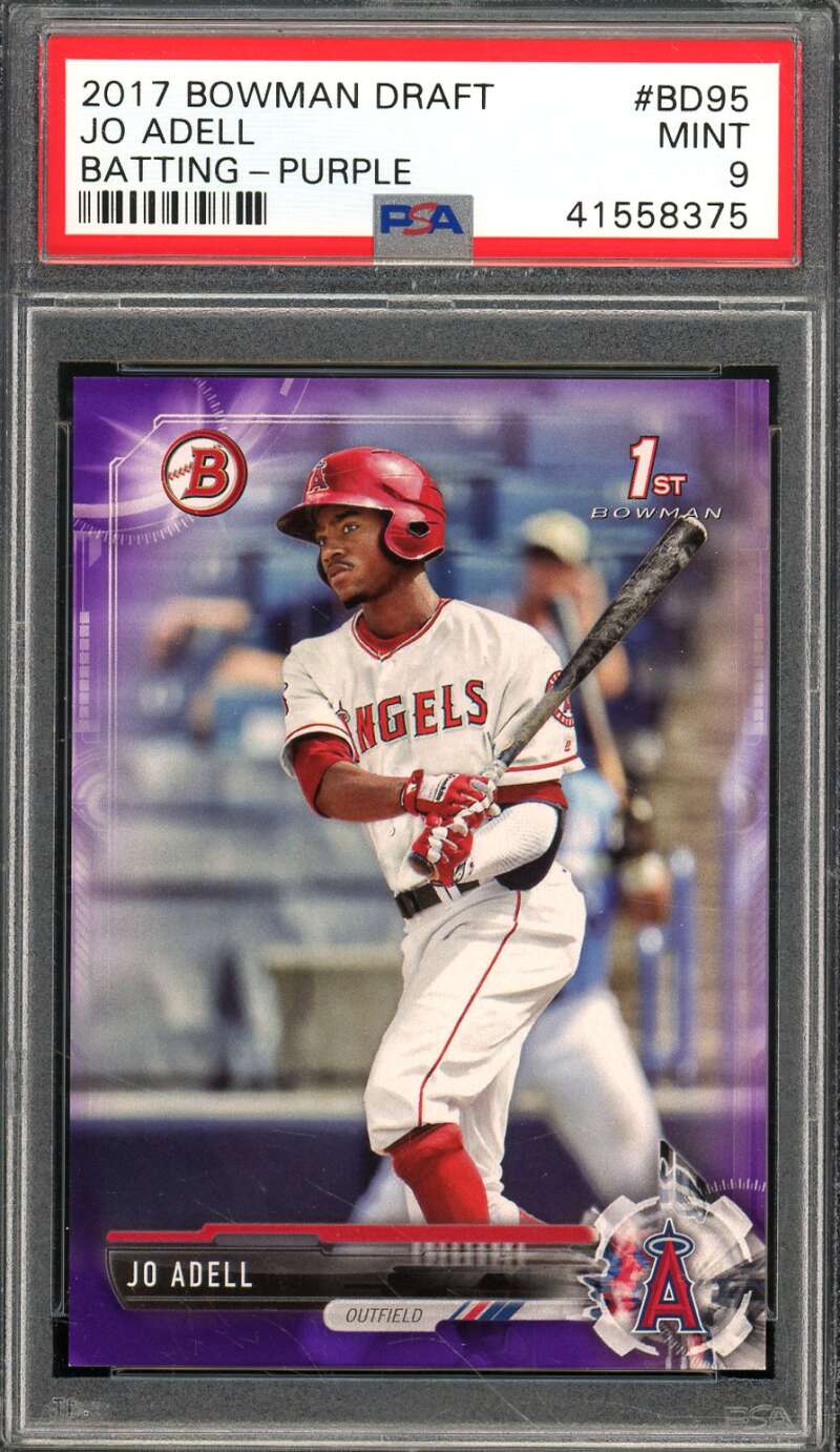 Jo Adell Rookie Card 2017 Bowman Draft Purple #BD95 PSA 9 Image 1