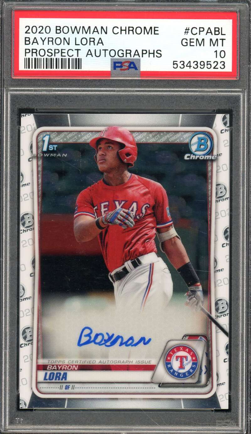 Bayron Lora Rookie Card 2020 Bowman Chrome #CPABL PSA 10 Image 1