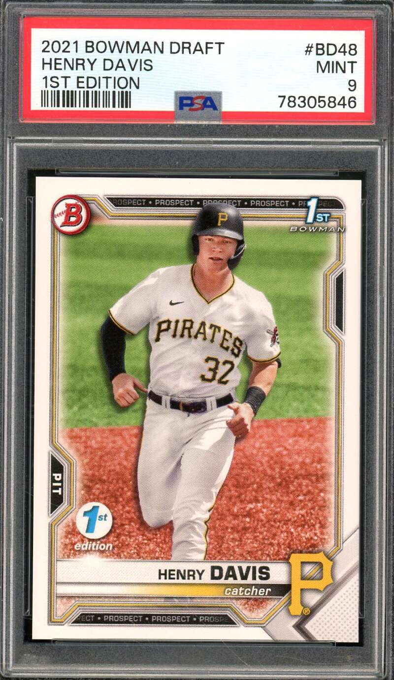 Henry Davis Rookie Card 2021 Bowman Draft 1st Edition #Bd48 PSA 9 Image 1