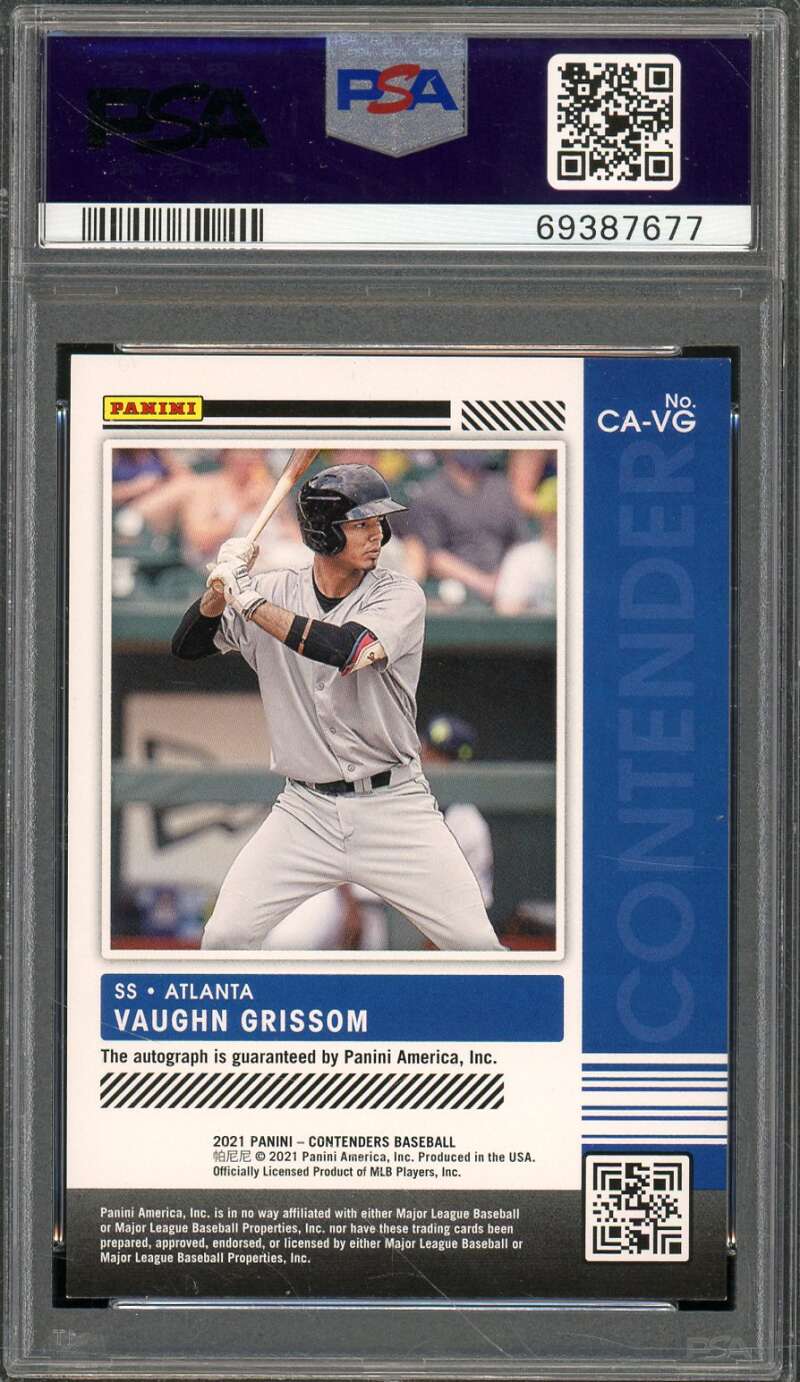 Vaughn Grissom Rookie Card 2021 Contenders Autograph #CAVG PSA 8 Image 2