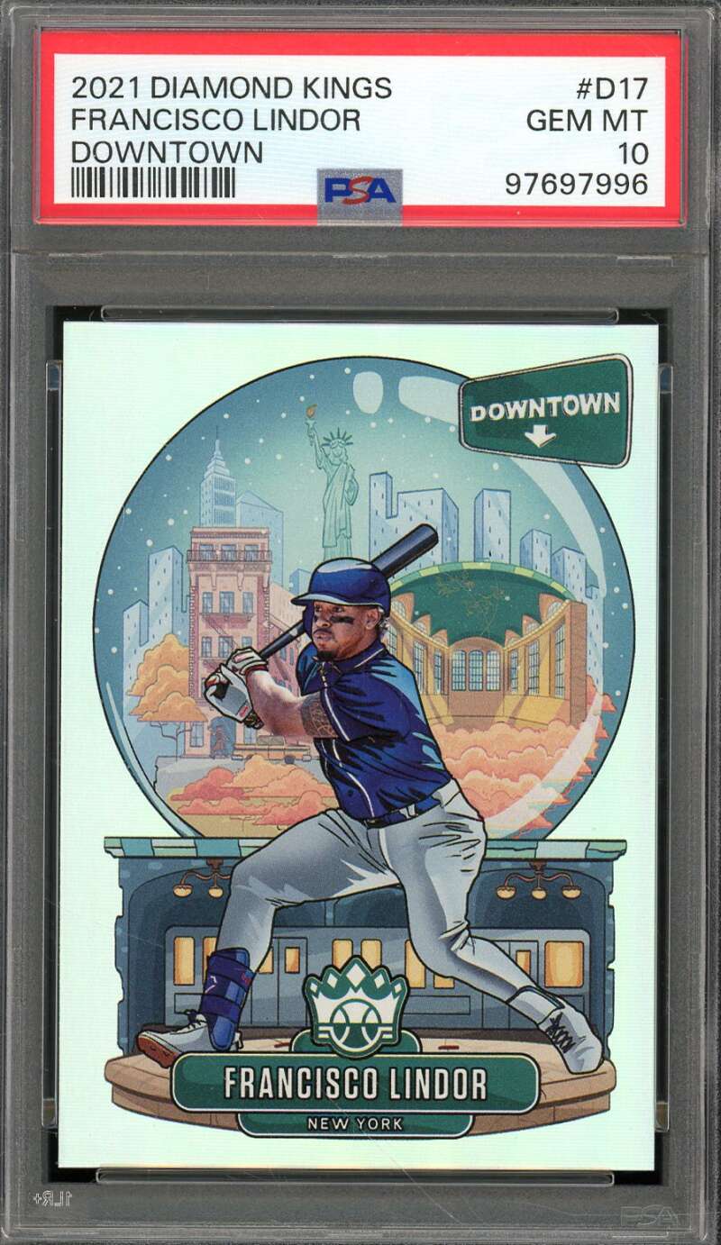 Francisco Lindor Card 2021 Diamond Kings Downtown #D17 PSA 10 Image 1