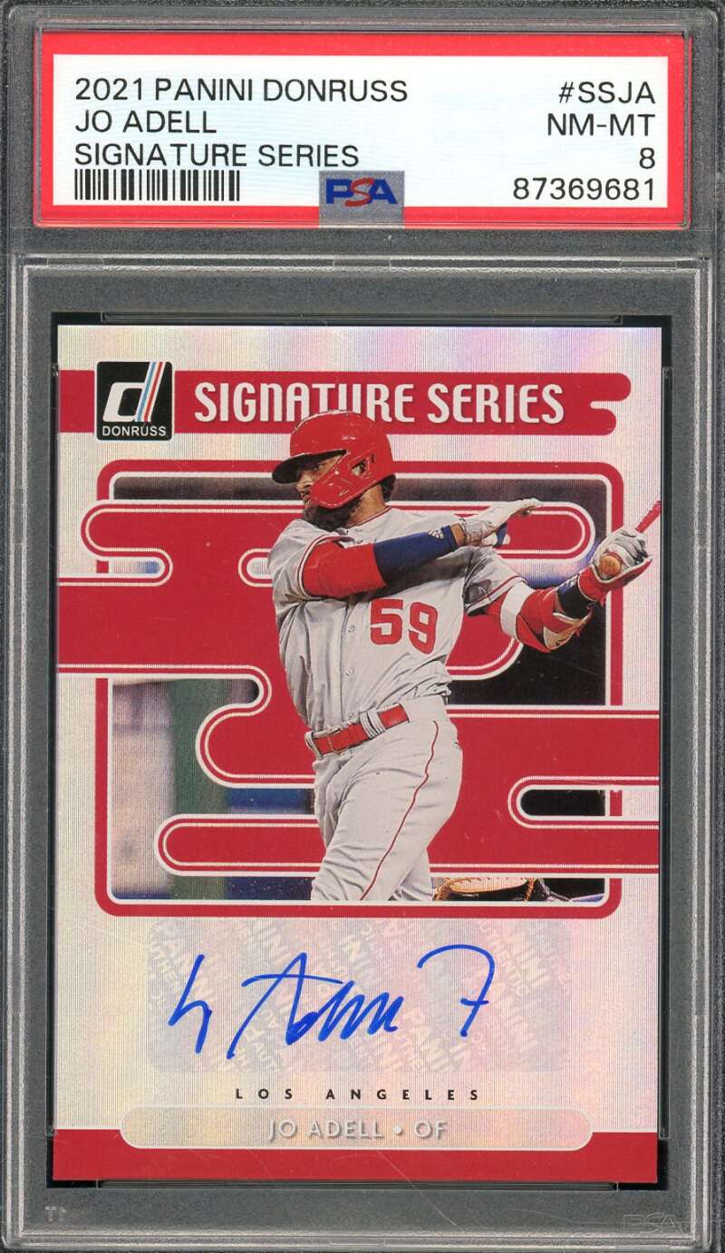 Jo Adell Card 2021 Panini Donruss Signature Series #SSJA PSA 8 Image 1