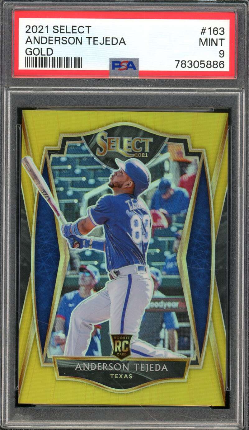 Anderson Tejeda Rookie Card 2021 Select Gold (#d 2/10) #163 PSA 9 Image 1