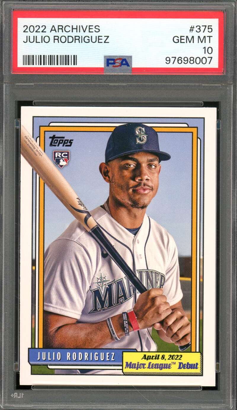 Julio Rodriguez Rookie Card 2022 Archives #375 PSA 10 Image 1