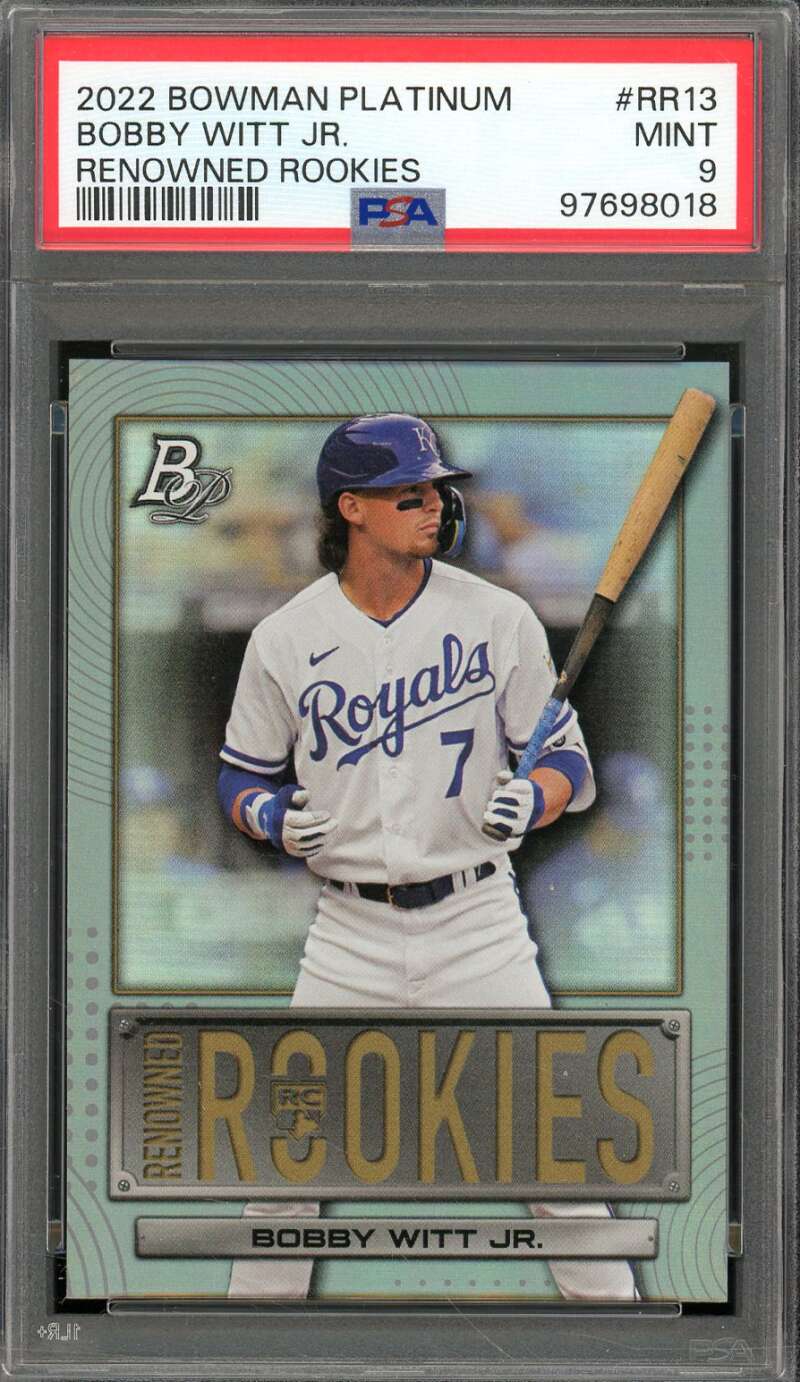 Bobby Witt Jr. Rookie Card 2022 Bowman Platinum #RR13 PSA 9 Image 1