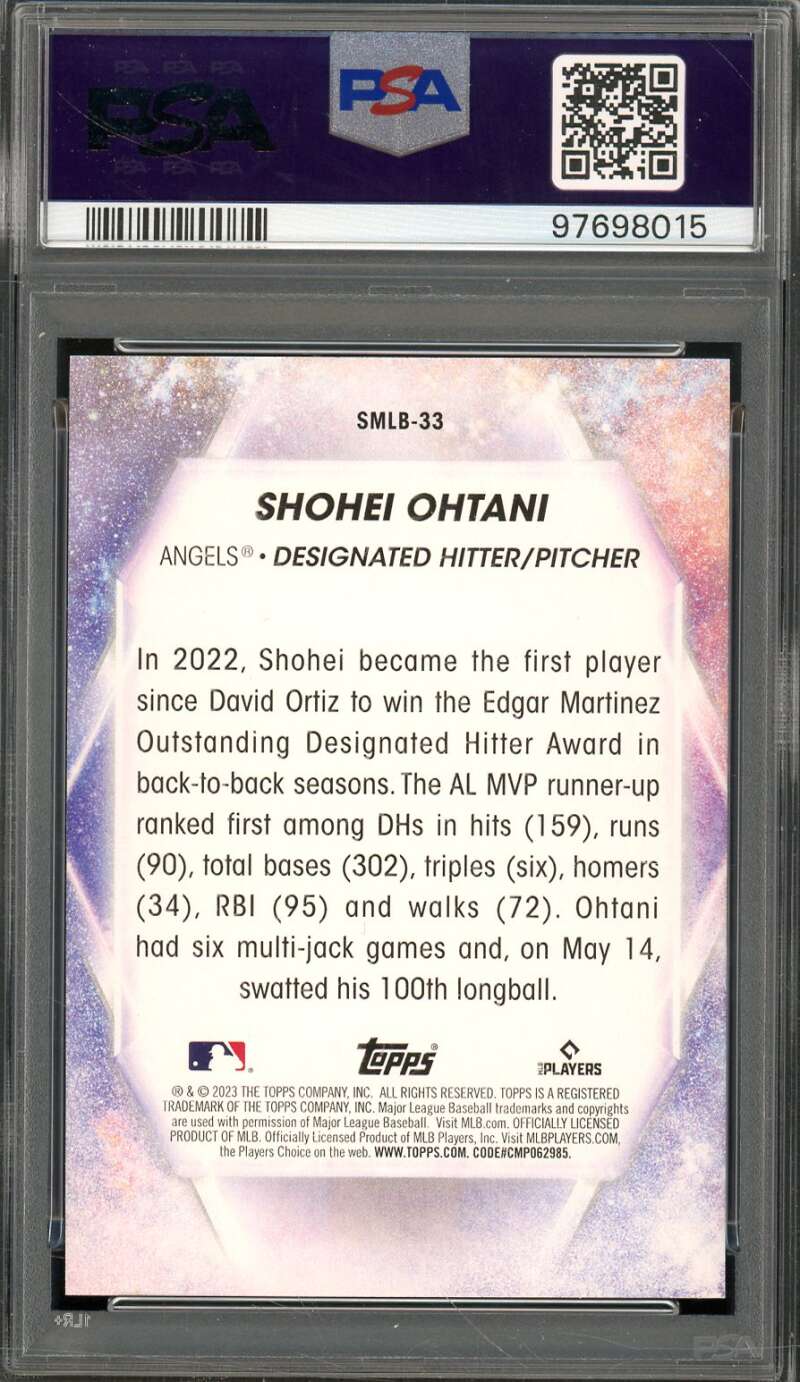 Shohei Ohtani Card 2023 Topps #SMLB33 PSA 10 Image 2