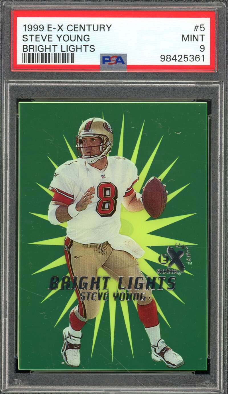 Steve Young Card 1999-00 E-X Century Bright Lights #5 PSA 9 Image 1