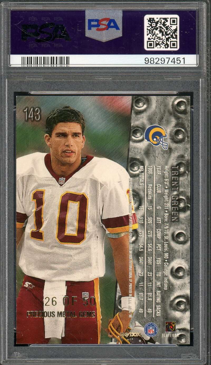 Trent Green Card 1999 Metal Universe #143 PSA 7 Image 2