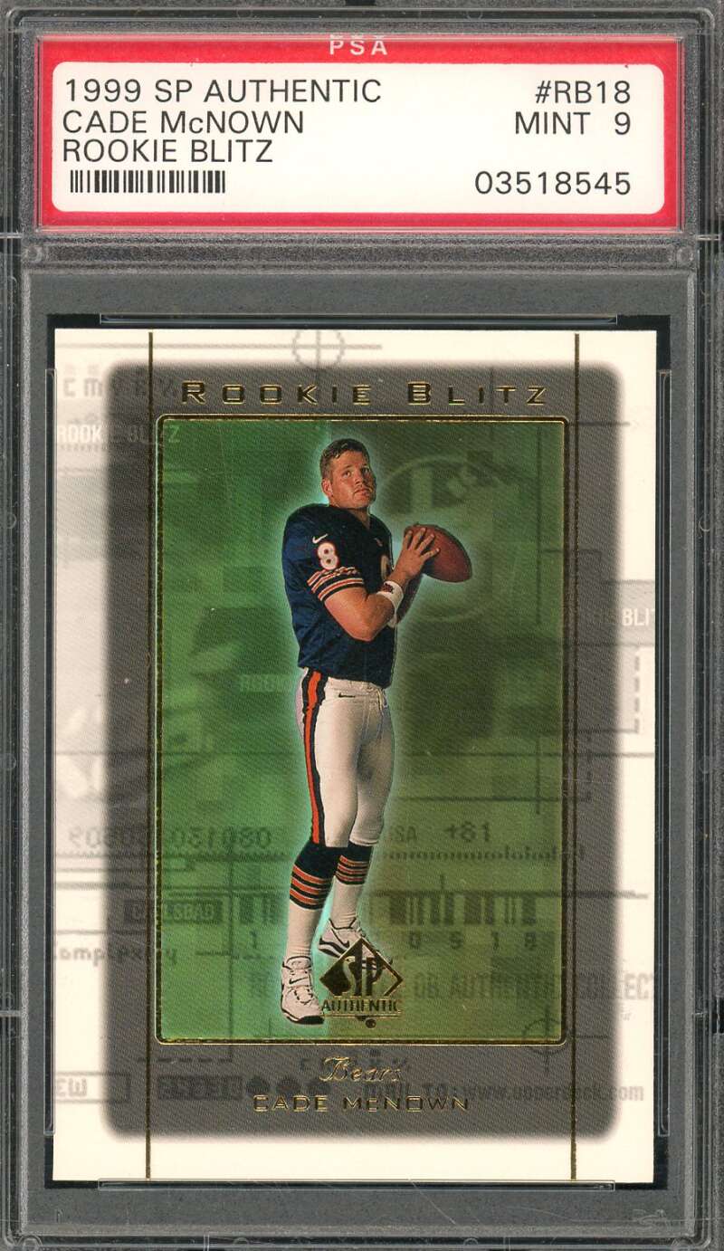 Cade McNown Rookie Card 1999 SP Authentic #RB18 PSA 9 Image 1