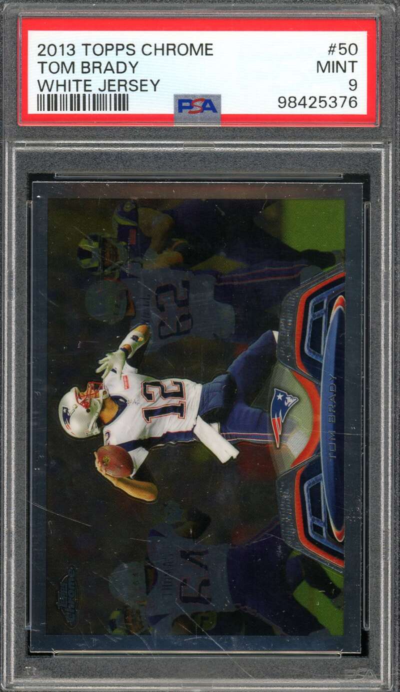 Tom Brady Card 2013 Topps Chrome #50 PSA 9 Image 1