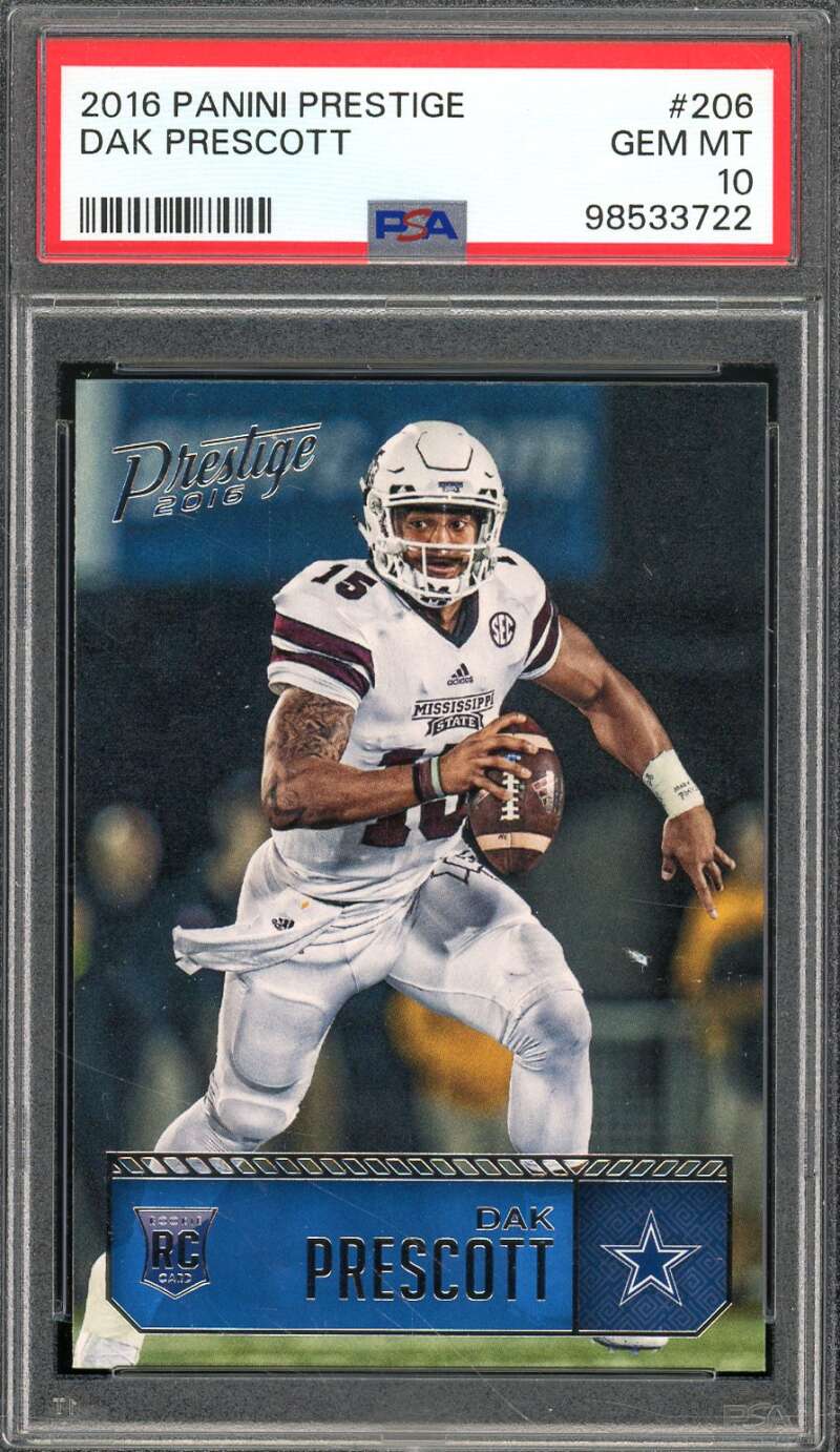 Dak Prescott Rookie Card 2016 Panini Prestige #206 PSA 10 Image 1