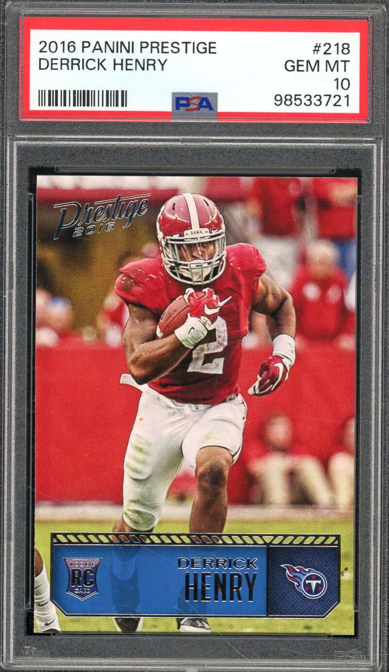 Derrick Henry Rookie Card 2016 Panini Prestige #218 PSA 10 Image 1